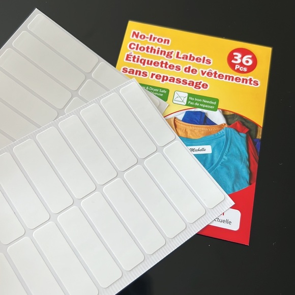 No-Iron Clothing Labels Étiquettes vêtements sans repassage 4.5X1.2 cm - Picture 7 of 12